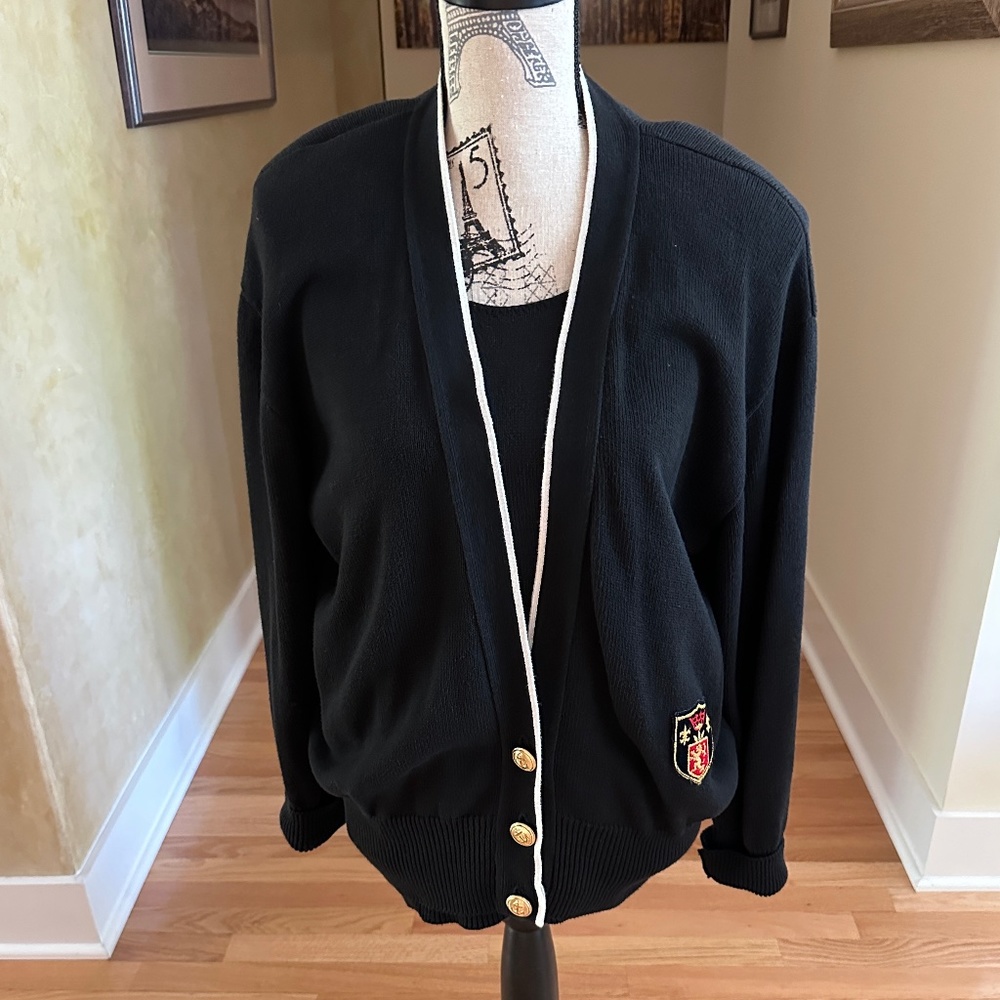 Vintage Arlette Rousseaux Knit Sportswear Black Size Medium